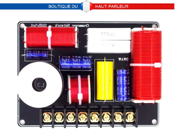 Filtre haut-parleur passif 3 voies 450 et 5000 Hz 4 à 8 ohms 200W